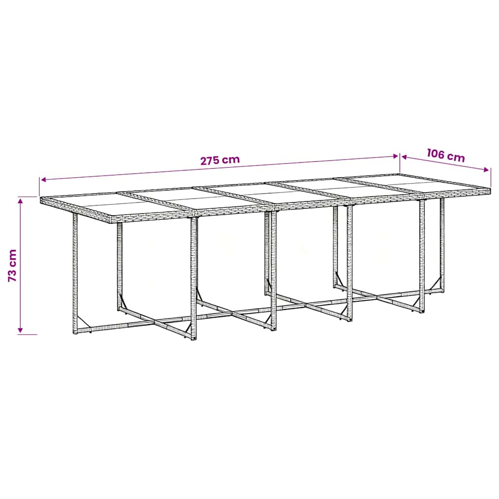 Set da Pranzo da Giardino 11pz con Cuscini in Polyrattan Grigio | homemem39