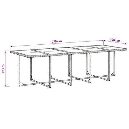 Set da Pranzo da Giardino 11pz con Cuscini in Polyrattan Grigio | homemem39