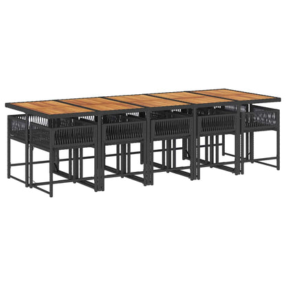 Set da Pranzo da Giardino 11 pz con Cuscini in Polyrattan Nero | homemem39