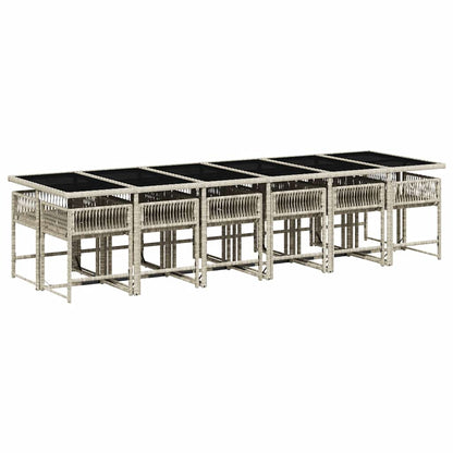 Set da Pranzo da Giardino 13pz con Cuscini Grigio in Polyrattan | homemem39