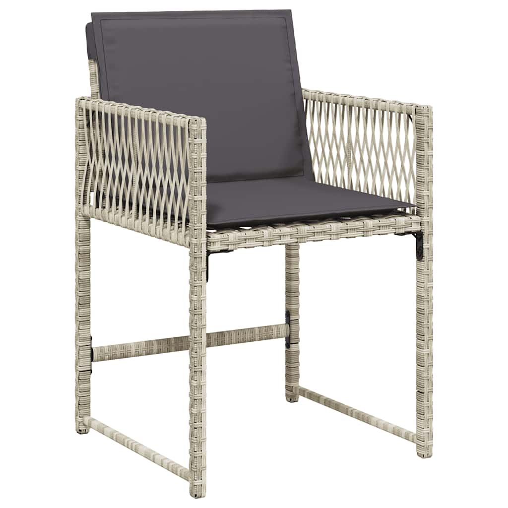 Set da Pranzo da Giardino 13pz con Cuscini Grigio in Polyrattan | homemem39
