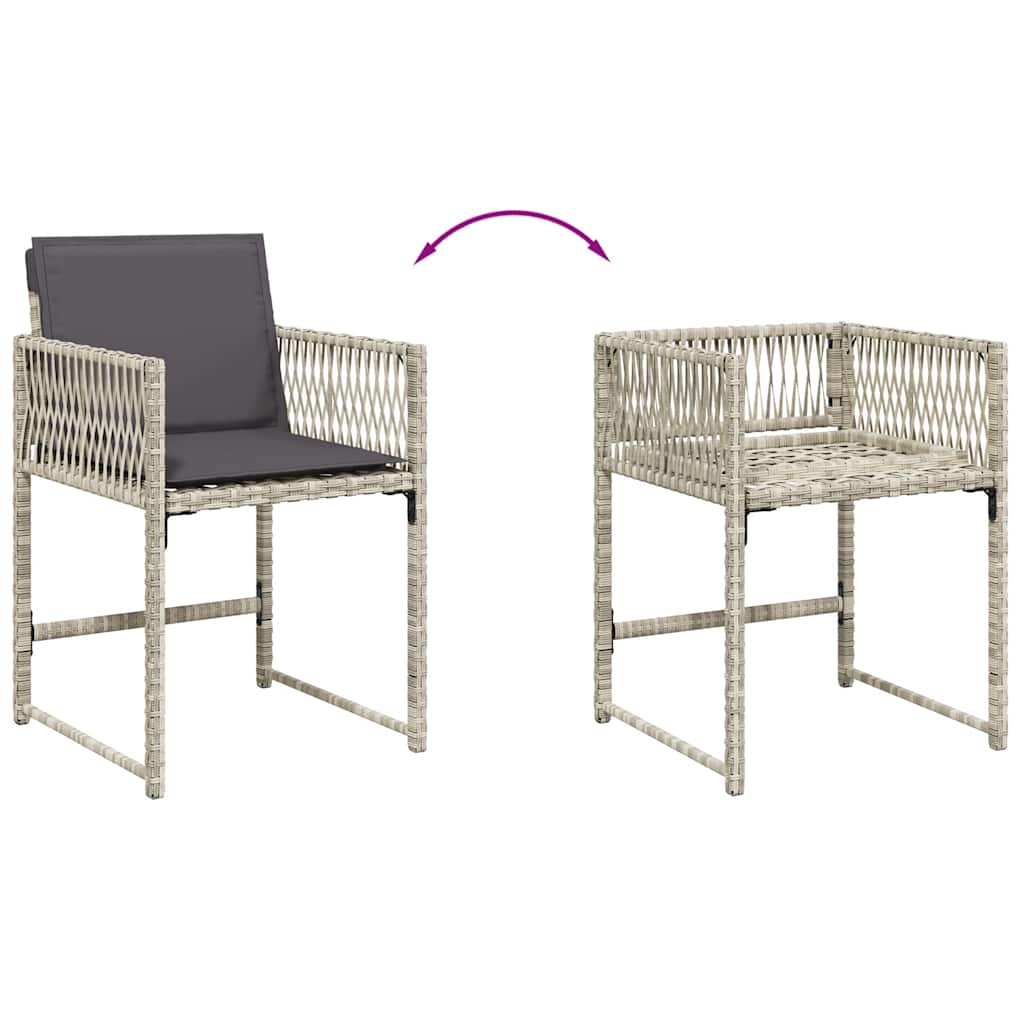 Set da Pranzo da Giardino 13pz con Cuscini Grigio in Polyrattan | homemem39