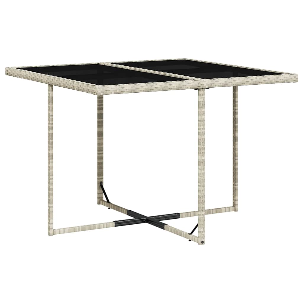 Set Pranzo da Giardino 9pz con Cuscini Grigio Chiaro Polyrattan | homemem39
