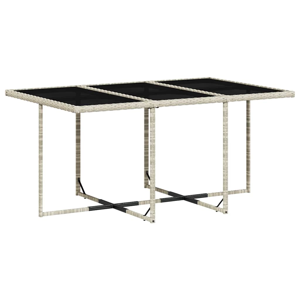 Set Pranzo Giardino 11pz con Cuscini Grigio Chiaro Polyrattan | homemem39