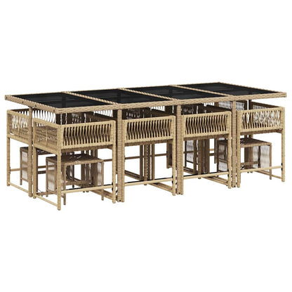 Set Pranzo da Giardino 13 pz con Cuscini Beige Misto Polyrattan | homemem39