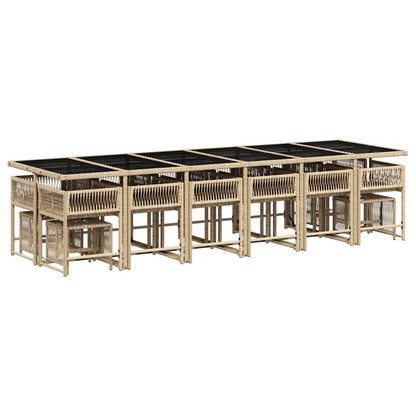 Set Pranzo da Giardino 17 pz con Cuscini Beige Misto Polyrattan | homemem39