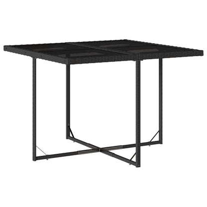 Set da Pranzo da Giardino 9 pz con Cuscini Nero in Polyrattan | homemem39