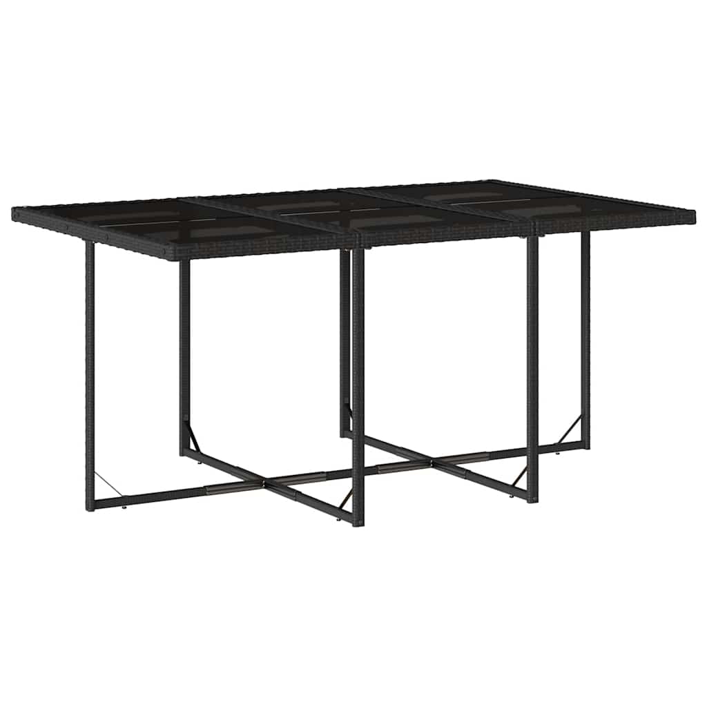 Set da Pranzo da Giardino 11 pz con Cuscini in Polyrattan Nero | homemem39