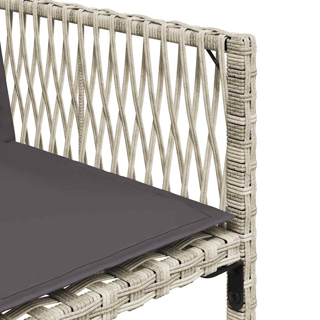 Set Pranzo Giardino 11pz con Cuscini Grigio Chiaro Polyrattan | homemem39