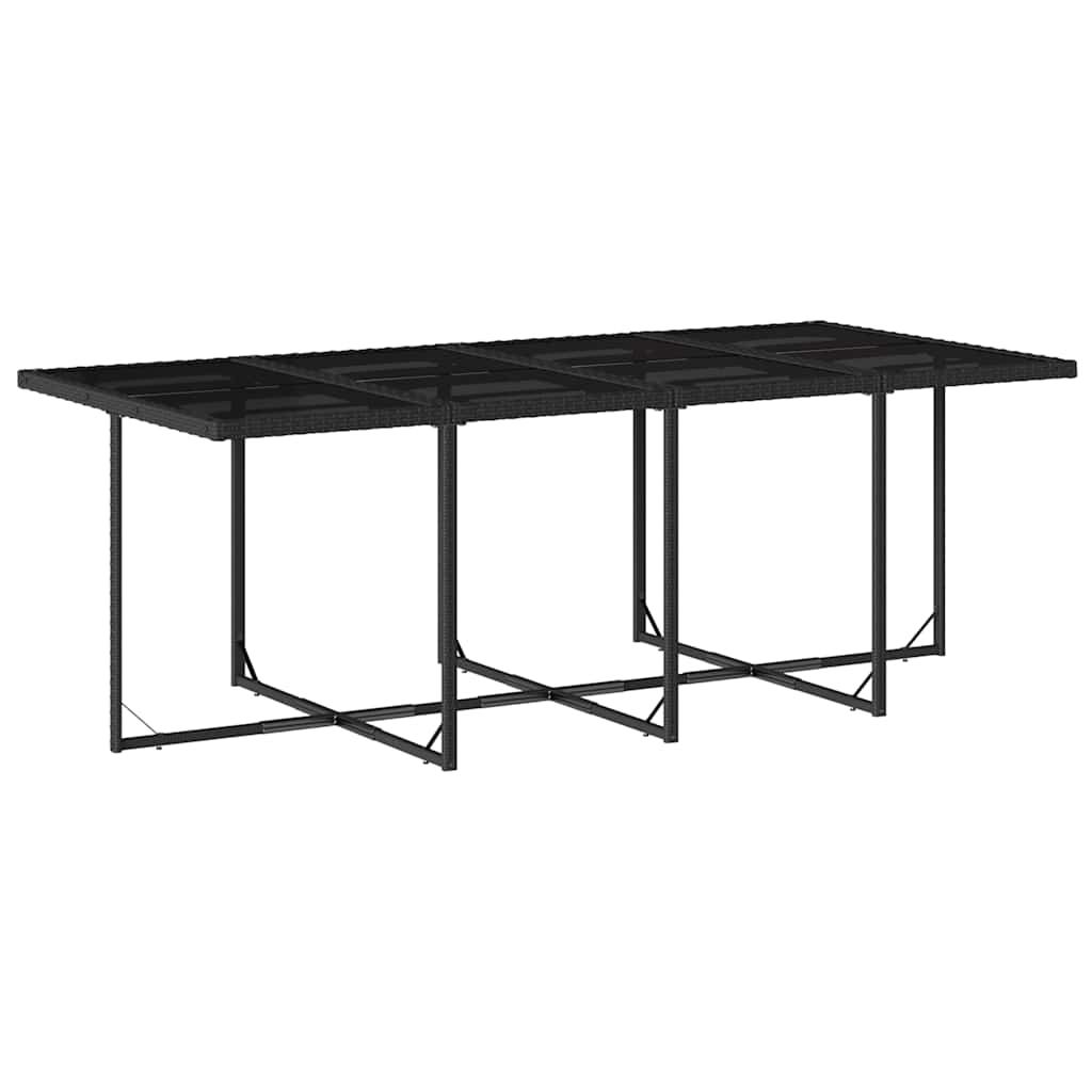 Set da Pranzo da Giardino 13pz con Cuscini Nero in Polyrattan | homemem39
