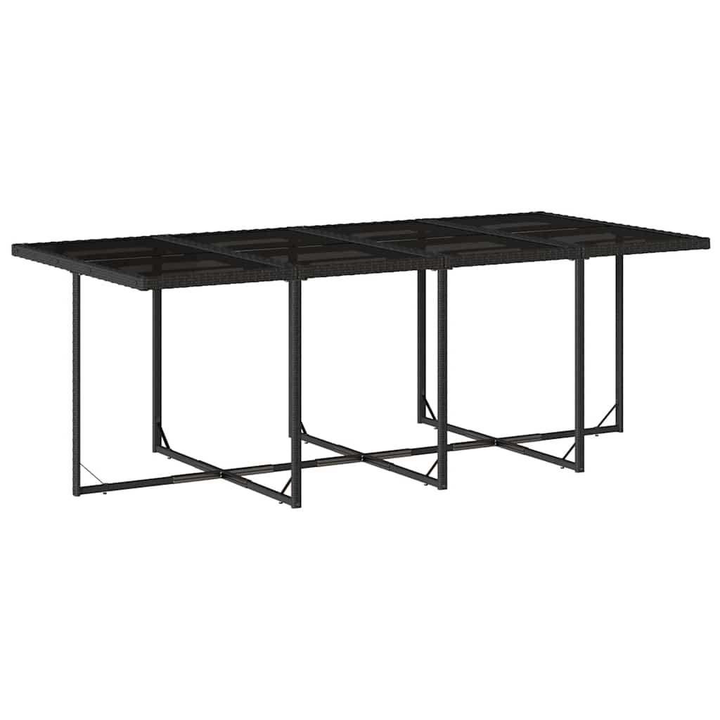Set da Pranzo da Giardino 13pz con Cuscini Nero in Polyrattan | homemem39