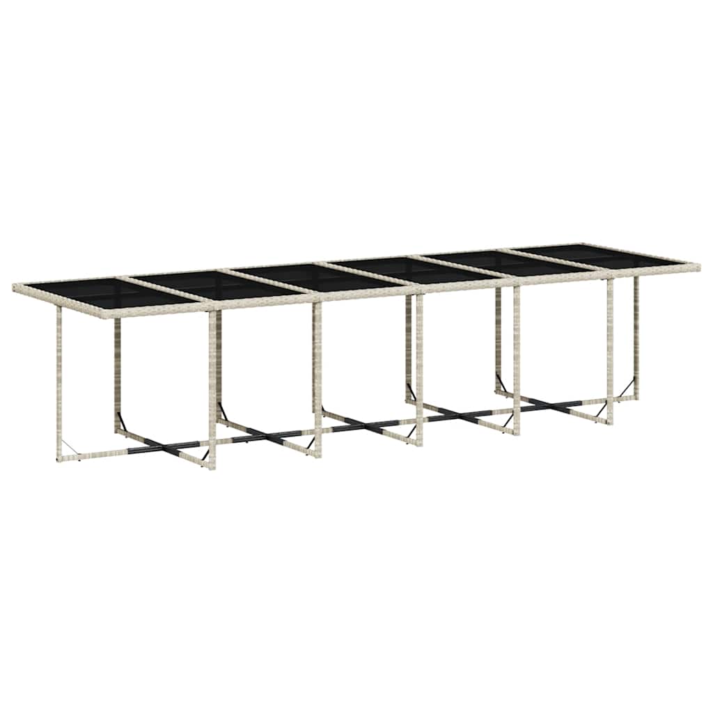 Set Pranzo da Giardino 5pz con Cuscini Grigio Chiaro Polyrattan | homemem39