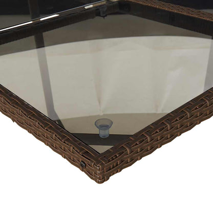 Set da Pranzo da Giardino 7pz con Cuscini in Polyrattan Marrone - homemem39