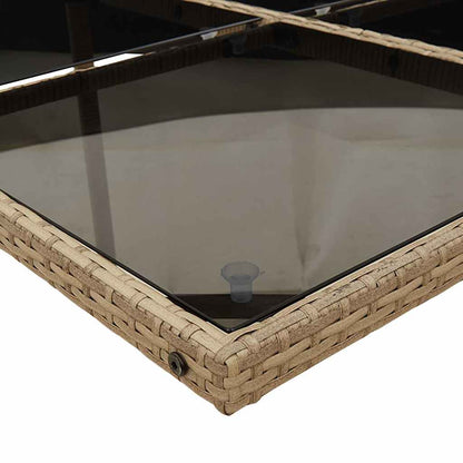 Set Pranzo da Giardino 7 pz con Cuscini Beige Misto Polyrattan - homemem39