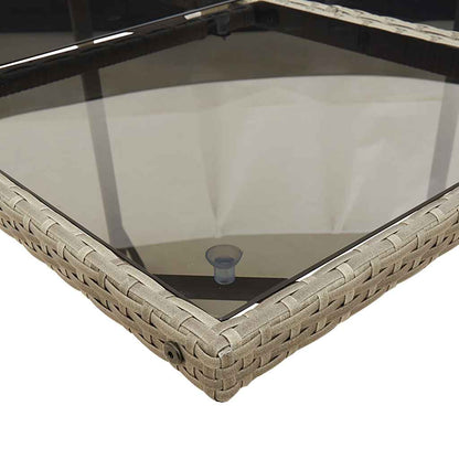 Set da Pranzo da Giardino 9 pz con Cuscini in Polyrattan Grigio - homemem39