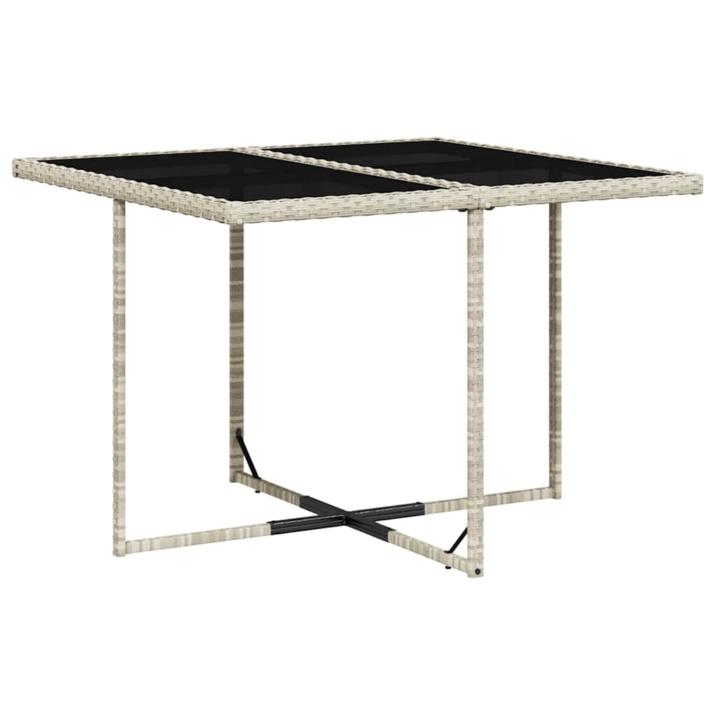 Set Pranzo da Giardino 9pz con Cuscini Grigio Chiaro Polyrattan | homemem39