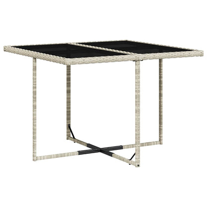 Set Pranzo da Giardino 9pz con Cuscini Grigio Chiaro Polyrattan | homemem39