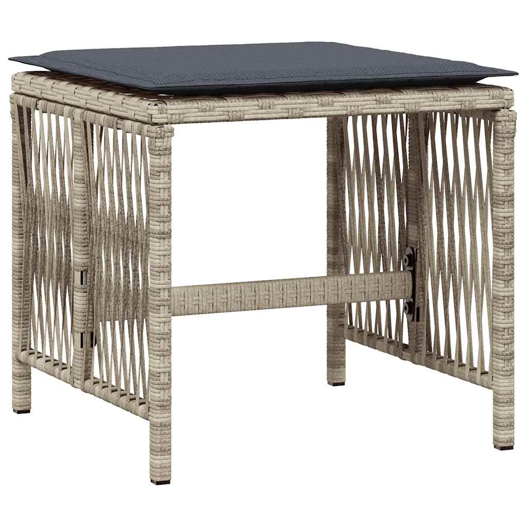 Set Pranzo Giardino 11pz con Cuscini Grigio Chiaro Polyrattan | homemem39