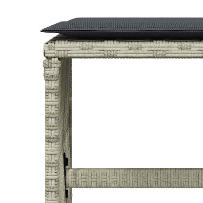 Set Pranzo Giardino 11pz con Cuscini Grigio Chiaro Polyrattan | homemem39