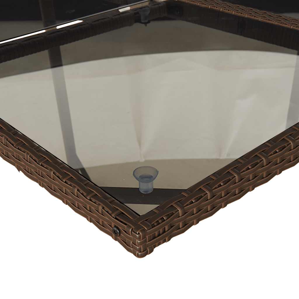 Set da Pranzo da Giardino 15 pz con Cuscini Marrone Polyrattan - homemem39