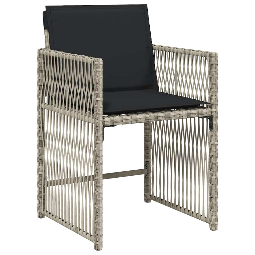 Set da Pranzo da Giardino 15 pz con Cuscini Grigio Polyrattan | homemem39