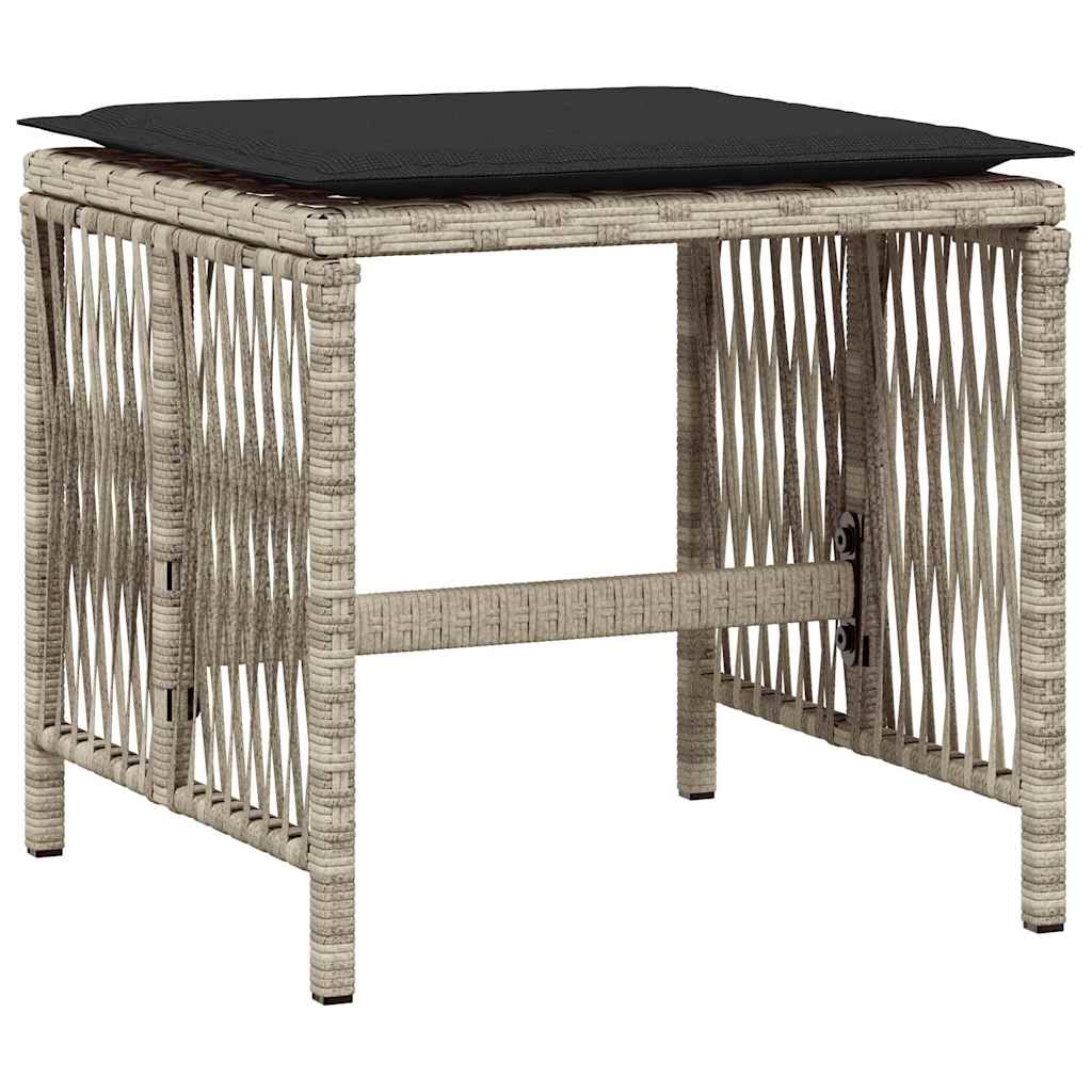 Set da Pranzo da Giardino 15 pz con Cuscini Grigio Polyrattan | homemem39
