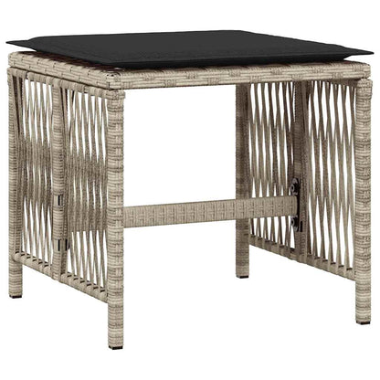 Set da Pranzo da Giardino 15 pz con Cuscini Grigio Polyrattan | homemem39