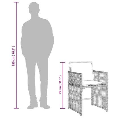 Set da Pranzo da Giardino 15 pz con Cuscini Grigio Polyrattan | homemem39