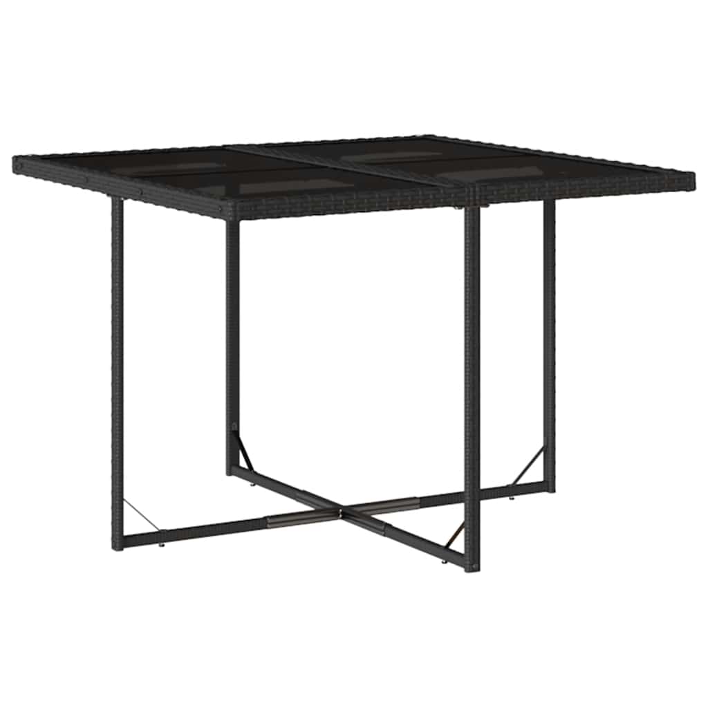 Set da Pranzo da Giardino 9 pz con Cuscini Nero in Polyrattan - homemem39