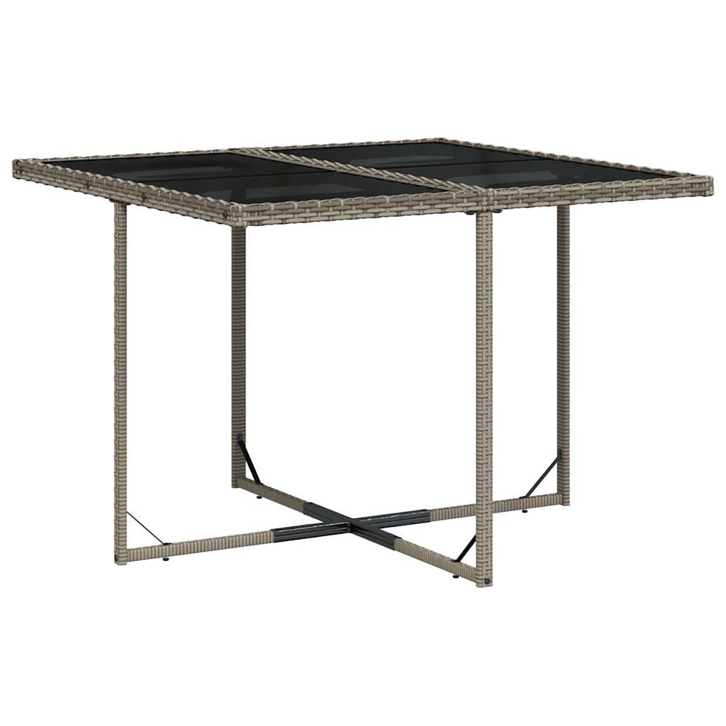 Set da Pranzo da Giardino 9 pz con Cuscini in Polyrattan Grigio - homemem39
