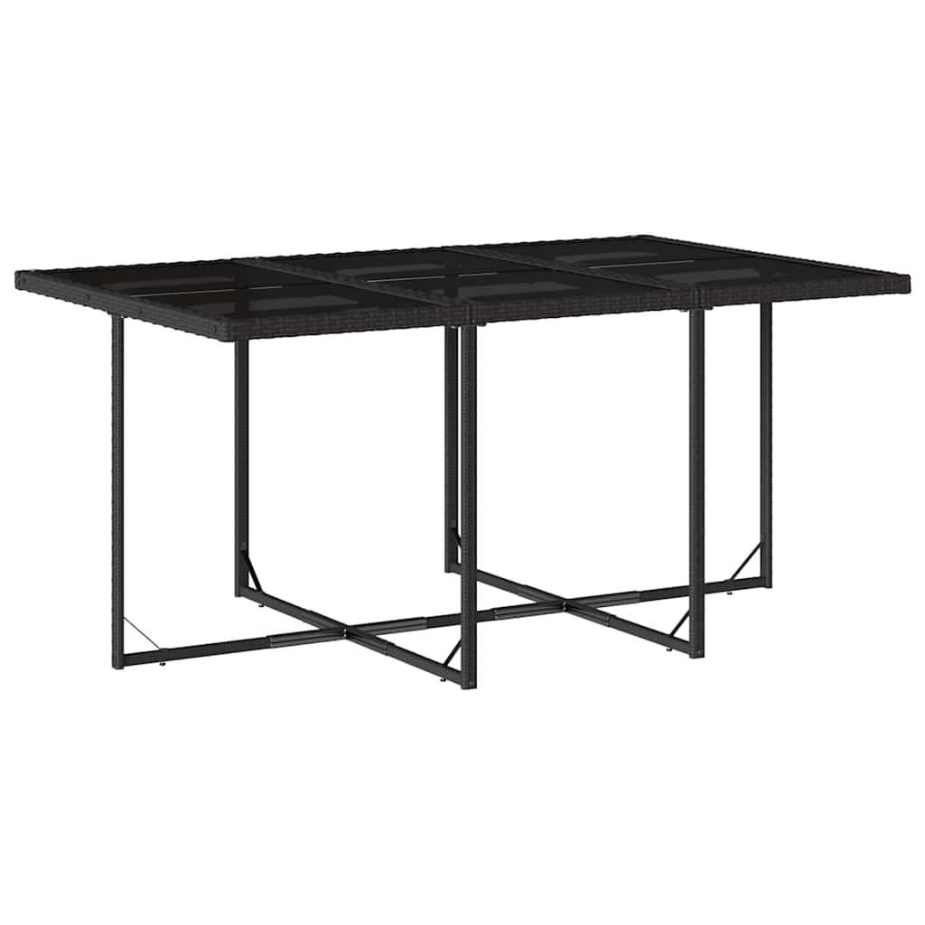 Set da Pranzo da Giardino 11 pz con Cuscini in Polyrattan Nero - homemem39