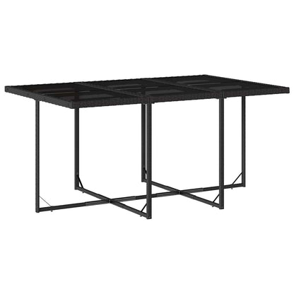 Set da Pranzo da Giardino 11 pz con Cuscini in Polyrattan Nero - homemem39