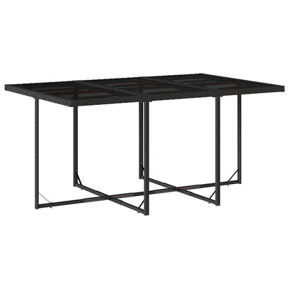 Set da Pranzo da Giardino 11 pz con Cuscini in Polyrattan Nero | homemem39