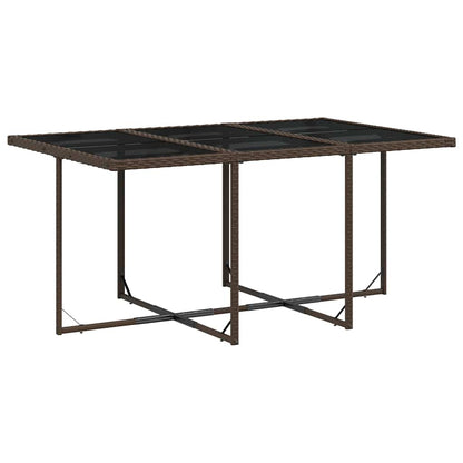 Set da Pranzo da Giardino 11 pz con Cuscini Polyrattan Marrone | homemem39