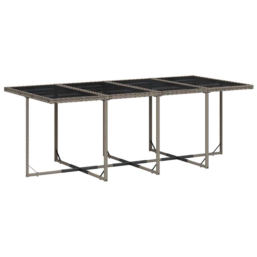 Set da Pranzo da Giardino 13pz con Cuscini Grigio in Polyrattan | homemem39