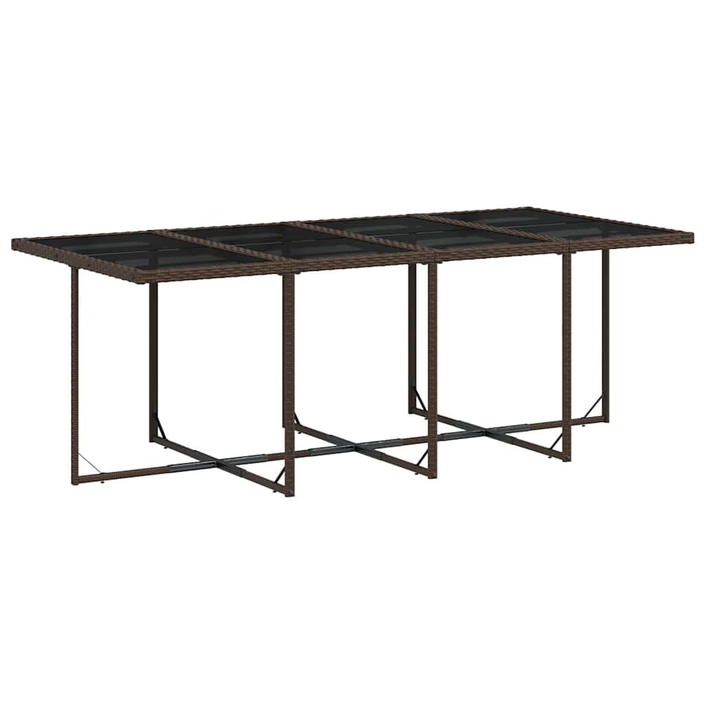 Set da Pranzo da Giardino 13pz con Cuscini Marrone Polyrattan | homemem39