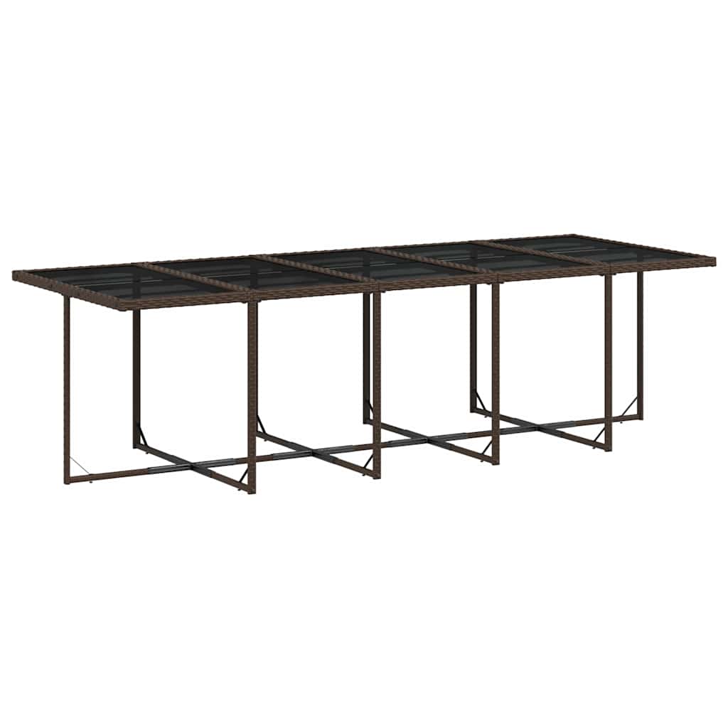 Set da Pranzo da Giardino 15 pz con Cuscini Marrone Polyrattan | homemem39