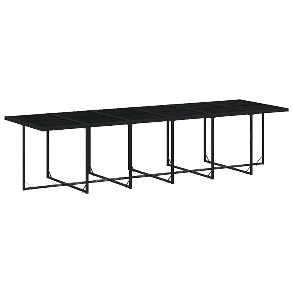Set da Pranzo da Giardino 17 pz con Cuscini Nero in Polyrattan | homemem39