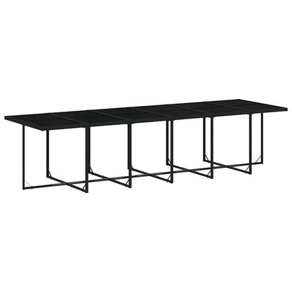 Set da Pranzo da Giardino 17 pz con Cuscini Nero in Polyrattan | homemem39