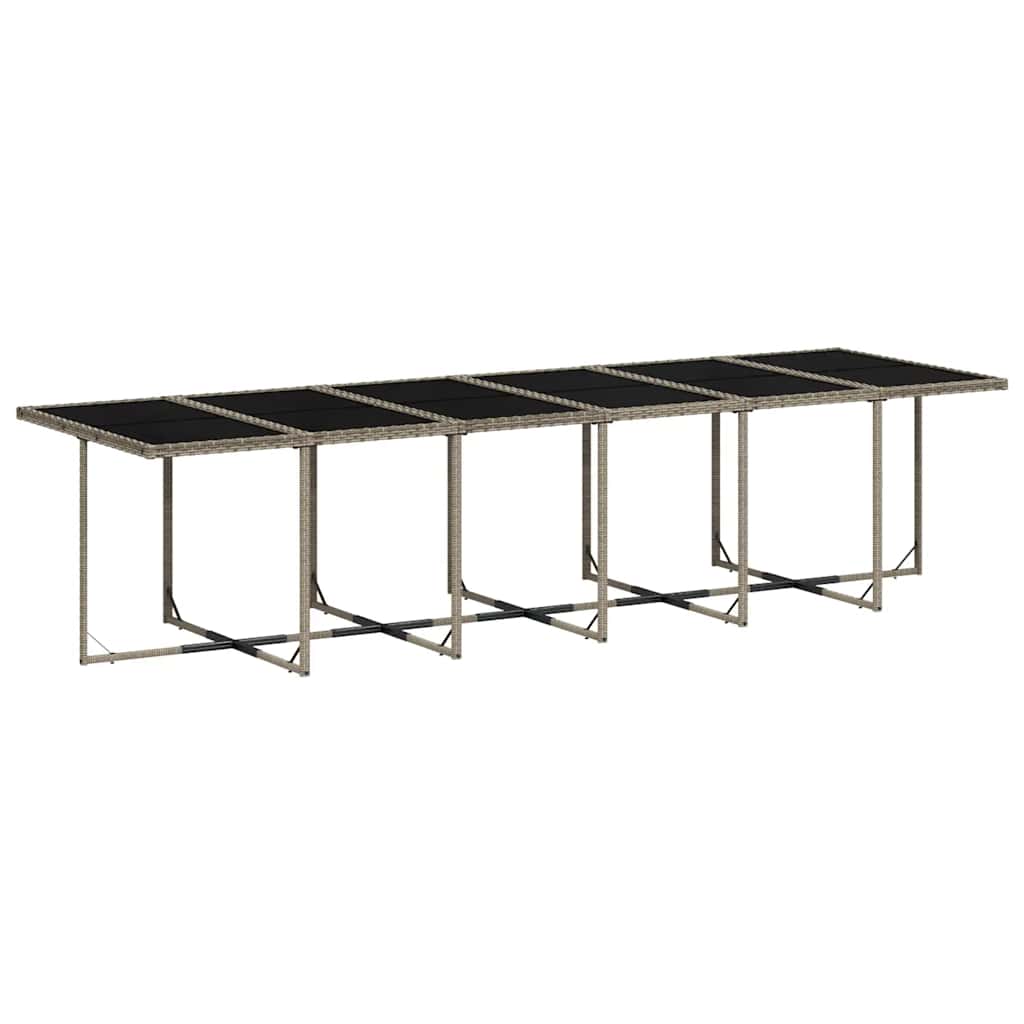 Set da Pranzo da Giardino 17pz con Cuscini Grigio in Polyrattan | homemem39