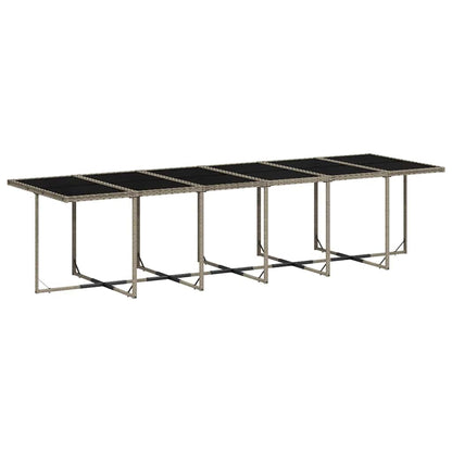 Set da Pranzo da Giardino 17pz con Cuscini Grigio in Polyrattan | homemem39
