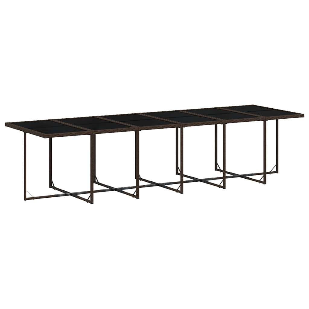 Set da Pranzo da Giardino 17 pz con Cuscini Marrone Polyrattan | homemem39