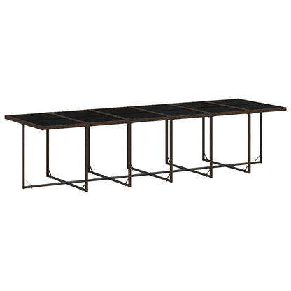 Set da Pranzo da Giardino 17 pz con Cuscini Marrone Polyrattan | homemem39