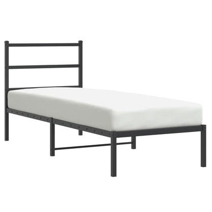 Giroletto con Testiera in Metallo Nero 80x200 cm | homemem39
