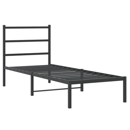 Giroletto con Testiera in Metallo Nero 80x200 cm | homemem39