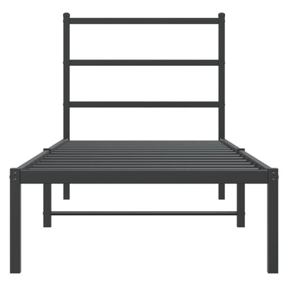 Giroletto con Testiera in Metallo Nero 80x200 cm | homemem39