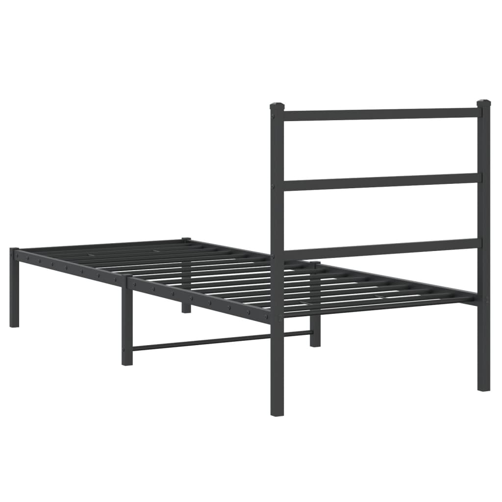 Giroletto con Testiera in Metallo Nero 80x200 cm | homemem39