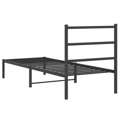 Giroletto con Testiera in Metallo Nero 80x200 cm | homemem39