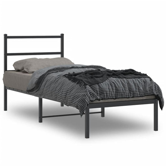 Giroletto con Testiera in Metallo Nero 80x200 cm | homemem39