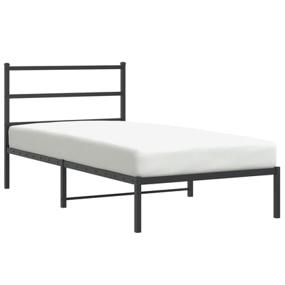 Giroletto con Testiera Metallo Nero 100x200 cm | homemem39